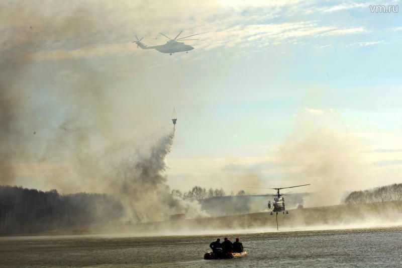 Спасатели ликвидировали учебный пожар в поселении Кленовское