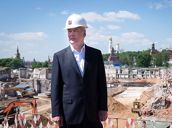 Собянин: строительство парка «Зарядье» идет высокими темпами