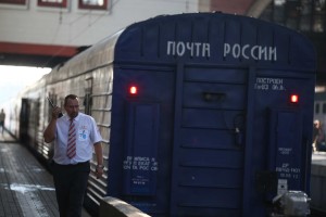 Отправка первого почтового поезда Москва-Владивосток