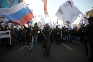 Торжественное шествие в честь дня народного единства по Тверской улице