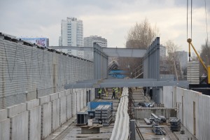 Строительство станции метро "Технопарк"
