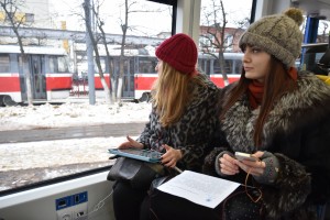 20 февраля 2015 года, презентация новых трамваев "Штадлер-Метелица". Подобные вагоны побегут и по Новой Москве