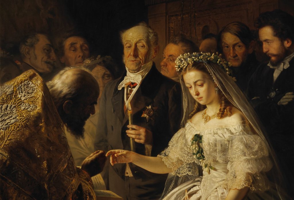 Картина «Неравный брак», написанная художником Василием Пукиревым.