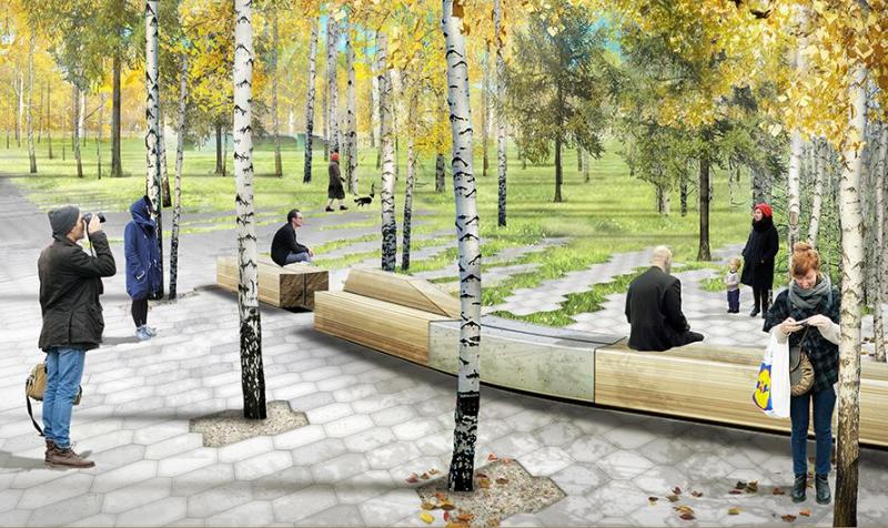 В парке «Зарядье» начали благоустройство пешеходного пространства. Фото: официальный портал мэра и Правительства Москвы