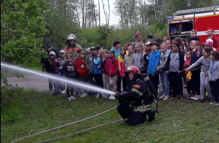 Праздник безопасности организовали пожарные и спасатели в детском лагере Вороновского. Фото: Ирина Ким