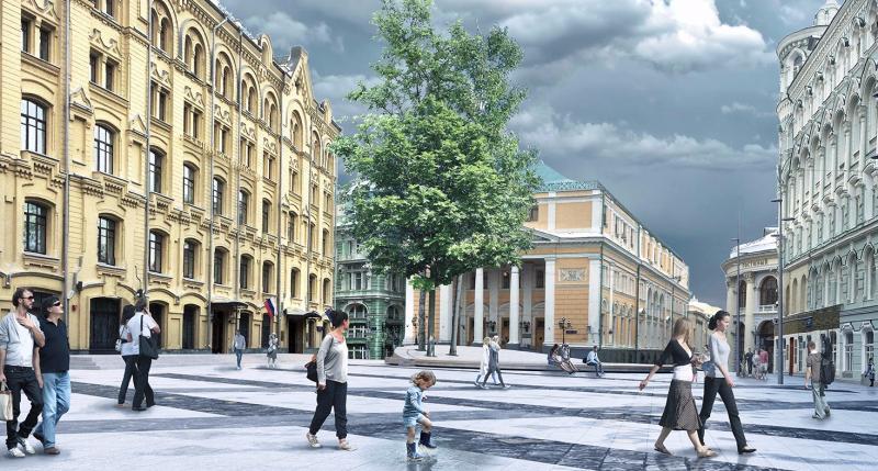 Биржевая площадь станет пешеходной. Фото: mos.ru