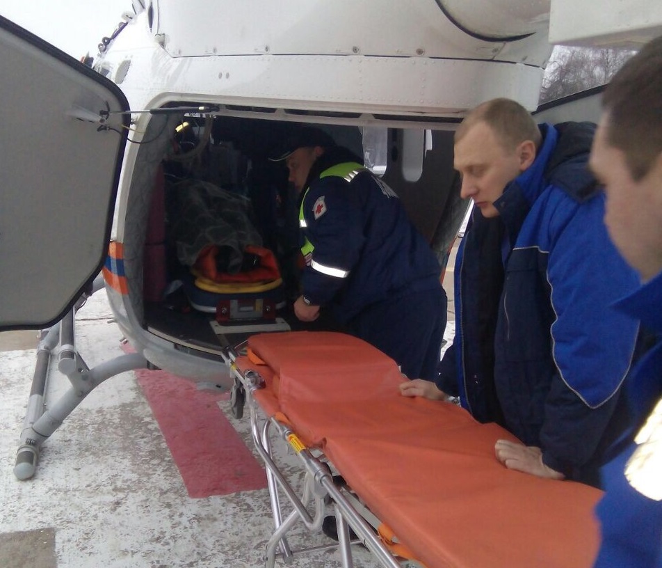 Пострадавшую женщину спасли на санитарном вертолете Московского авиационного центра