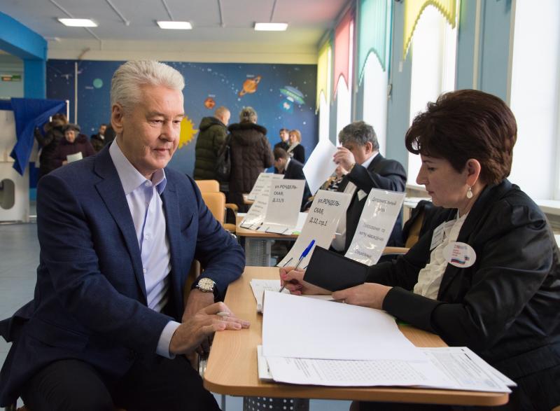 Мэр Москвы Сергей Собянин принял участие в выборах президента