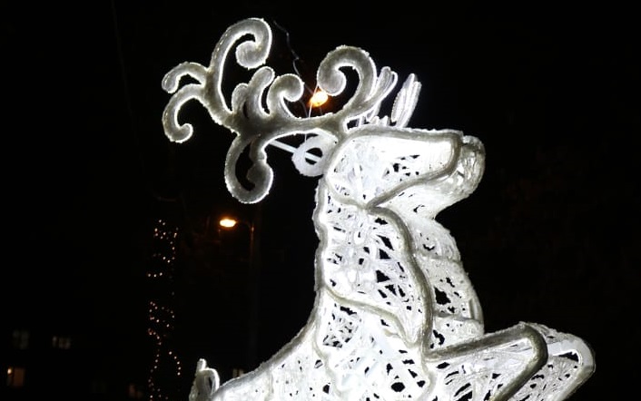 Олени Санта-Клауса: светодиодные фигуры установили в Рязановском. Фото: пресс-служба администрации поселения Рязановское