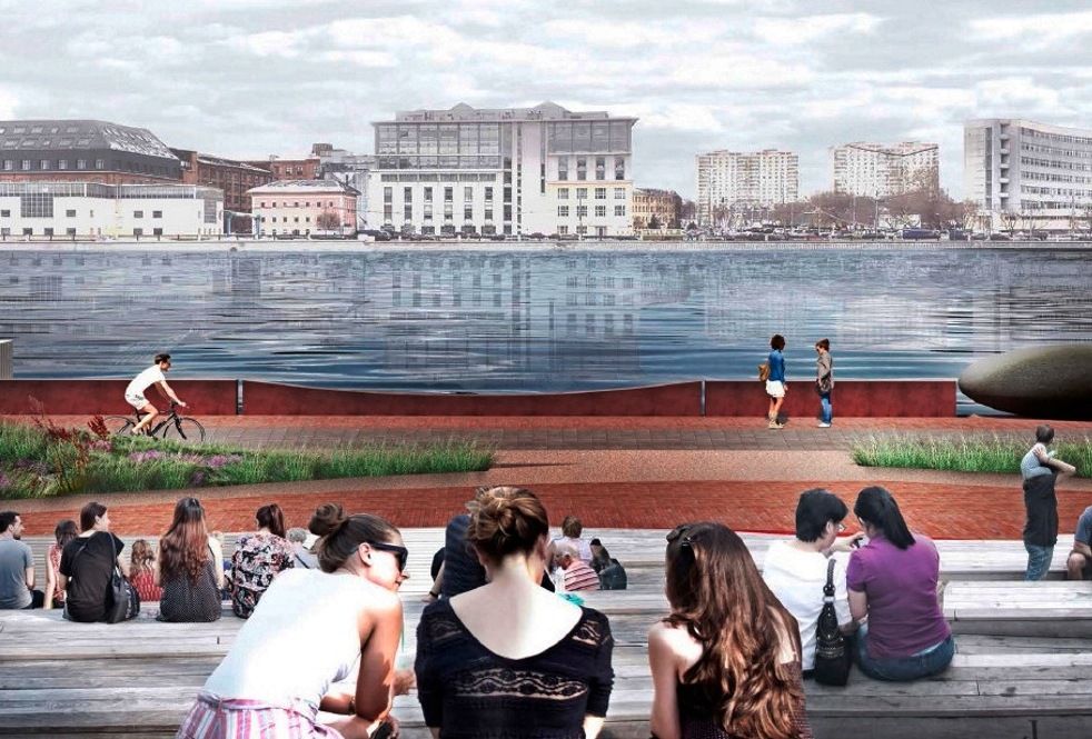 Проект реконструкции набережной Марка Шагала, на которой откроется несколько пешеходных маршрутов.
