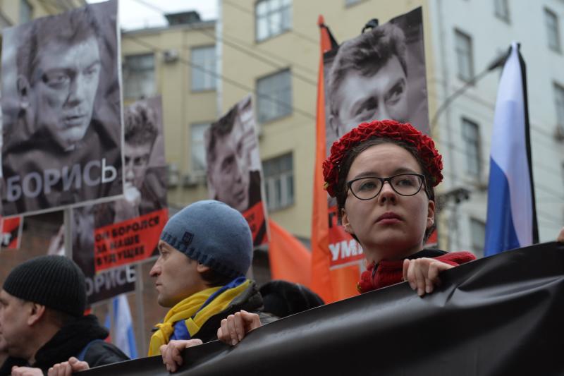 В Москве начался марш памяти Бориса Немцова. Фото: Александр Казаков