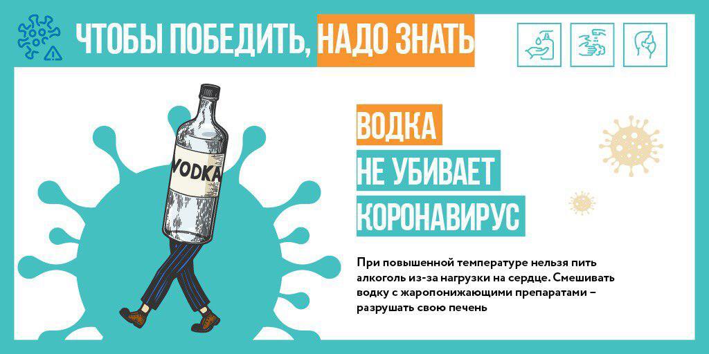 Алкогольные напитки не помогут в борьбе с COVID-19