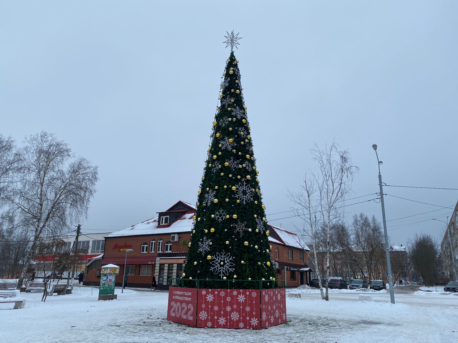 Новогоднюю ель установили в Кленовском