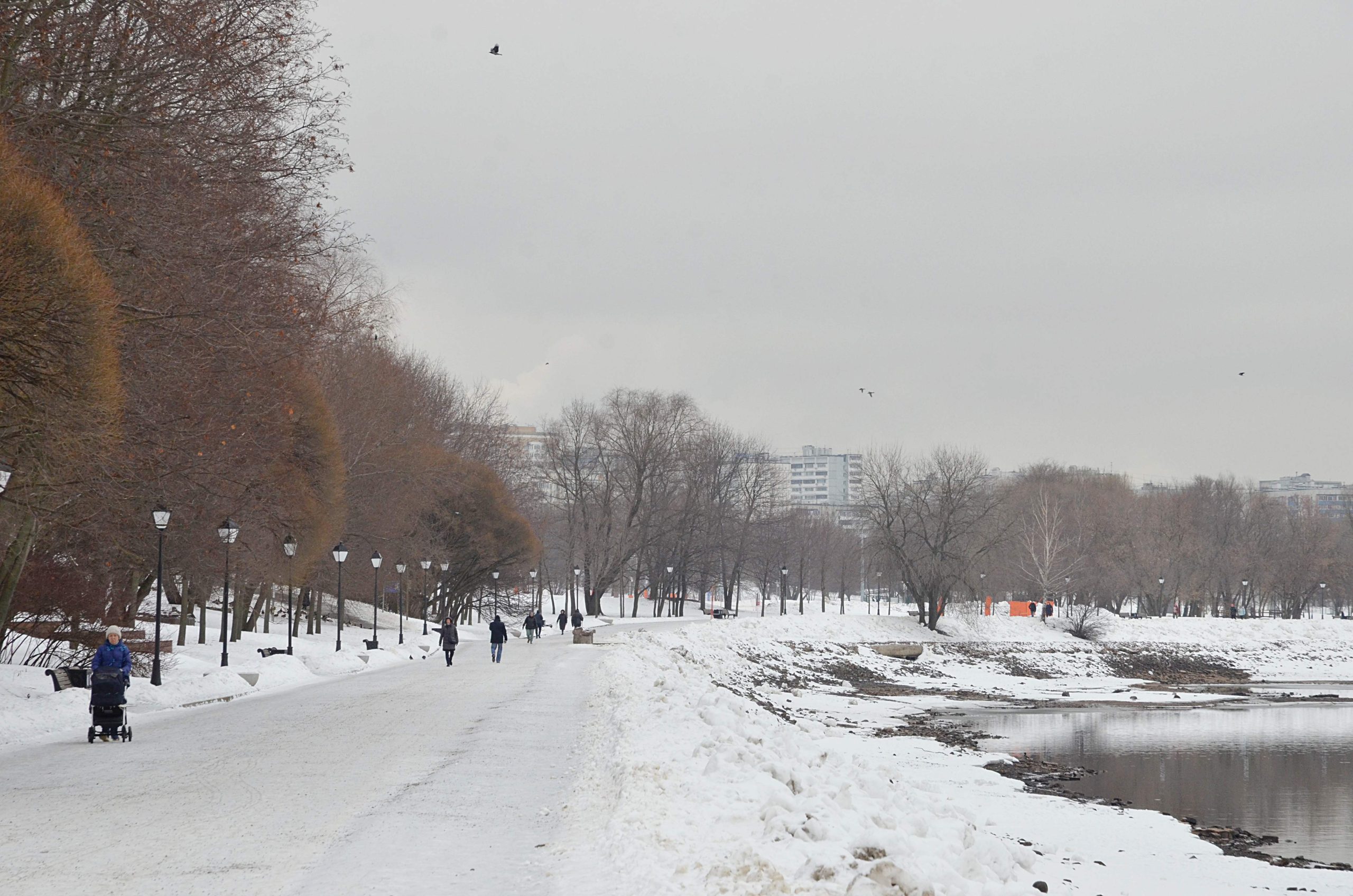 Москвичей в субботу ожидает потепление и небольшой снег